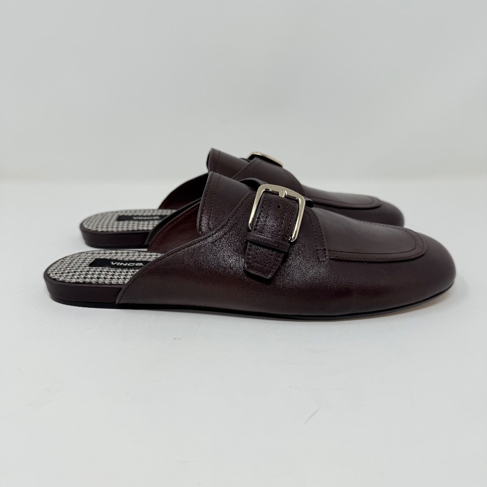 New Vince Minetta Leather Loafer Mule Chili Brown Sz 6.5 - Picture 4 of 13